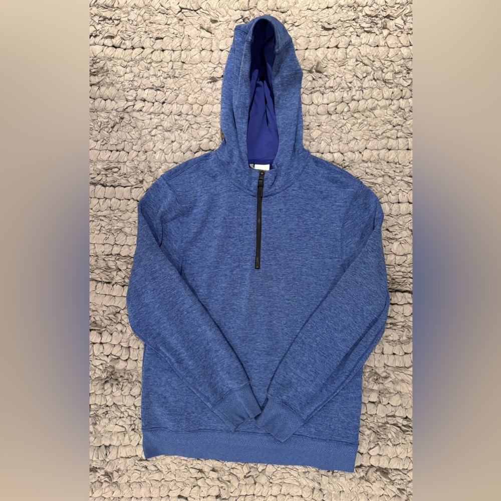 Nike Men's Blue Quarter Zip-Up Dri-Fit Hoodie Sweater